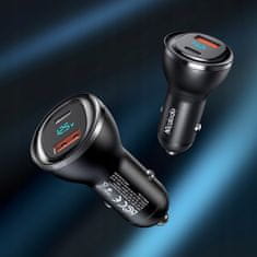 Mcdodo MCDODO MOČAN HITER AVTO POLNILEC METER 2X USB USB-C 95W VODIL