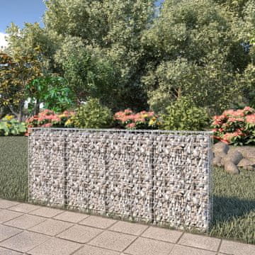 Vidaxl vidaXL Gabionska stena s pokrovi, pocinkano jeklo, 200 x 20 x 85 cm