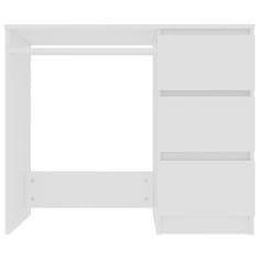 Vidaxl Pisalna miza bela 90x45x76 cm iverna plošča