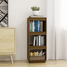 Greatstore Knjižna omara za razdelitev prostora medeno rjava borovina