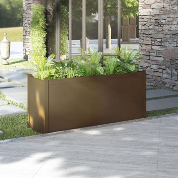 Vidaxl Vrtno cvetlično korito medeno rjavo 150x50x70 cm trdna borovina