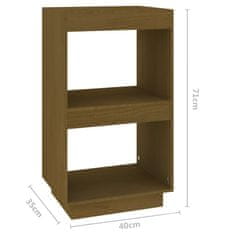 Vidaxl Knjižna omara medeno rjava 40x35x71 cm trdna borovina