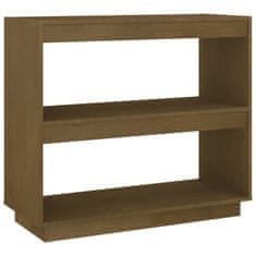 Vidaxl Knjižna omara medeno rjava 80x35x71 cm trdna borovina
