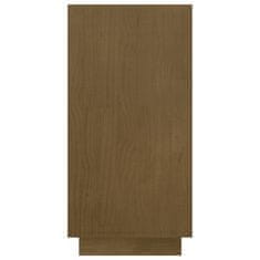 Vidaxl Knjižna omara medeno rjava 80x35x71 cm trdna borovina