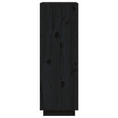 Vidaxl Knjižna omara / pregrada črna 60x35x103 cm trdna borovina
