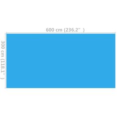 Vidaxl Pokrivalo za bazen modro 600x300 cm PE