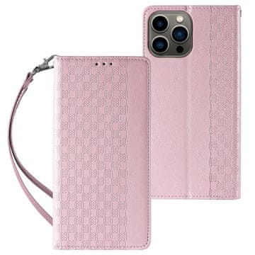 MG Magnet Strap knjižni usnjeni ovitek za iPhone 12 Pro, roza
