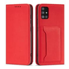 MG Magnet Card knjižni usnjeni ovitek za Samsung Galaxy A52 5G, rdeča