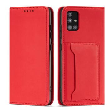 MG Magnet Card knjižni usnjeni ovitek za Xiaomi Redmi Note 11, rdeča