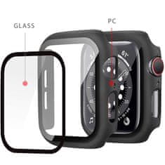 Tech-protect Defense 360 ovitek z zaščitnim steklom za Apple Watch 4/5/6/SE 44mm, črna