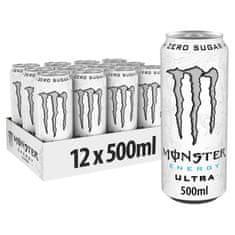 MONSTER ENERGY Ultra White energijska pijača, 0,5 l pločevinke, 12 kosov