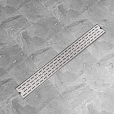 Vidaxl Kanaleta za Tuš Črtice 930x140 mm Nerjaveče Jeklo