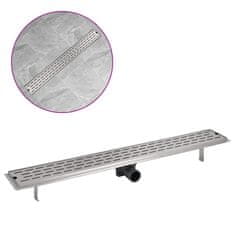 Vidaxl Kanaleta za Tuš Črtice 930x140 mm Nerjaveče Jeklo