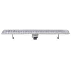 Vidaxl Kanaleta za tuš valovi 830x140 mm nerjaveče jeklo