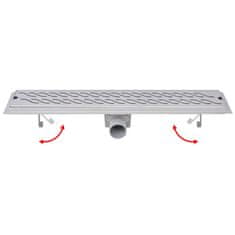 Greatstore Kanaleta za Tuš Valovi 630x140 mm Nerjaveče Jeklo