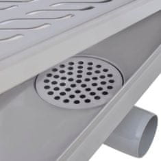 Vidaxl Kanaleta za Tuš Valovit Vzorec 730x140 mm Nerjaveče Jeklo