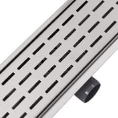 Vidaxl Kanaleta za Tuš Črtice 730x140 mm Nerjaveče Jeklo