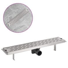 Vidaxl Kanaleta za Tuš Črtice 630x140 mm Nerjaveče Jeklo
