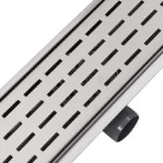 Vidaxl Kanaleta za Tuš Črtice 630x140 mm Nerjaveče Jeklo