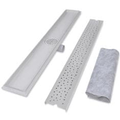 Vidaxl Kanaleta za tuš 2 kosa mehurčki 930x140 mm nerjaveče jeklo