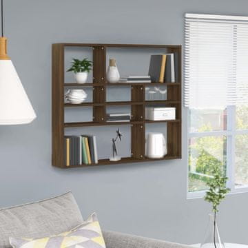 Vidaxl vidaXL Stenska polica rjav hrast 90x16x78 cm