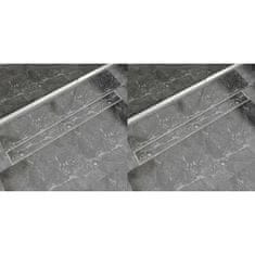 Vidaxl Kanaleta za tuš 2 kosa 1030x140 mm nerjaveče jeklo