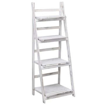 Vidaxl 4-nadstropno stojalo za rastline belo 43x33x113 cm iz lesa