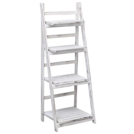 Vidaxl 4-nadstropno stojalo za rastline belo 43x33x113 cm iz lesa