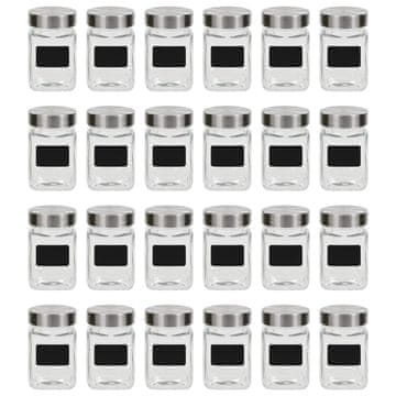 Vidaxl Kozarci za shranjevanje z nalepko 24 kosov 300 ml