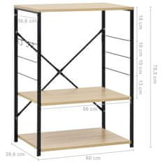 Vidaxl Omarica za mikrovalovno pečico črna in hrast 60x39,6x79,5 cm