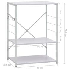 Vidaxl Omarica za mikrovalovno pečico bela 60x39,6x79,5 cm iverna pl.