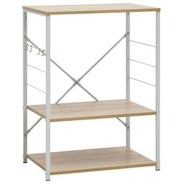 Vidaxl Omarica za mikrovalovno pečico bela in hrast 60x39,6x79,5 cm