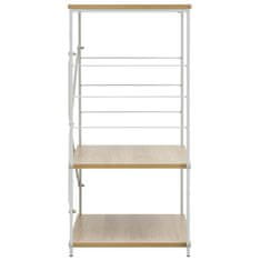 Vidaxl Omarica za mikrovalovno pečico bela in hrast 60x39,6x79,5 cm
