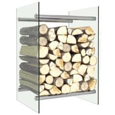 Vidaxl Stojalo za drva prozorno 40x35x60 cm steklo