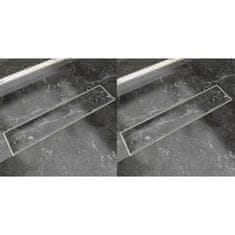 Vidaxl Kanaleta za tuš 2 kosa 530x140 mm nerjaveče jeklo