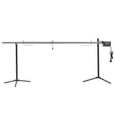 Vidaxl Avtomatski raženj z motorjem nerjaveče jeklo 207x45x81 cm