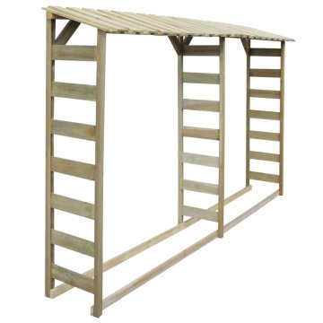 Vidaxl Dvojna lopa za shranjevanje drv 300x44x176 cm borovina