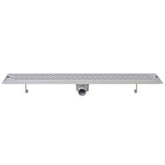 Vidaxl Kanaleta za Tuš Valovi 930x140 mm Nerjaveče Jeklo