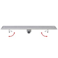 Vidaxl Kanaleta za tuš valovi 930x140 mm nerjaveče jeklo