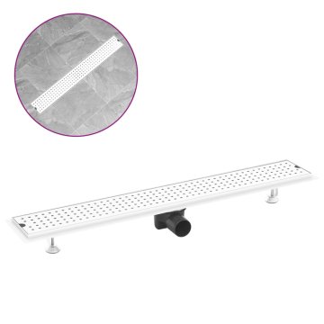 Vidaxl Kanaleta za tuš z luknjicami 83x14 cm nerjaveče jeklo