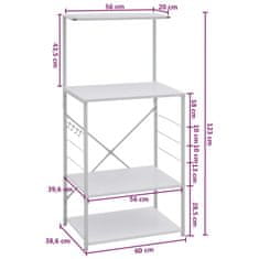 Vidaxl Omarica za mikrovalovno pečico bela 60x39,6x123 cm inž. les