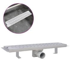 Vidaxl Kanaleta za Tuš Valovi 530x140 mm Nerjaveče Jeklo