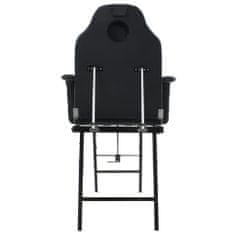 shumee Prenosni kozmetični stol iz umetnega usnja 185x78x76 cm črn
