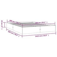 Vidaxl Posteljni okvir iz trdnega lesa 140x200 cm