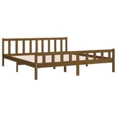 Greatstore Okvir za posteljo, medeno rjava, masivni les, 180x200 cm, Super King