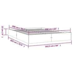 Vidaxl Posteljni okvir iz trdnega lesa 160x200 cm