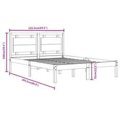 Vidaxl Posteljni okvir iz trdnega lesa 120x200 cm
