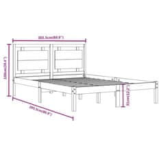 Vidaxl Posteljni okvir iz trdnega lesa 200x200 cm