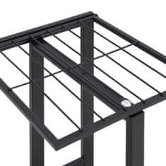 Vidaxl 4-nadstropno stojalo za rože s kolesi 44x23x80 cm črno železo