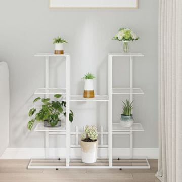 Vidaxl vidaXL Stojalo za rože 94,5 x 25 x 89 cm belo železo